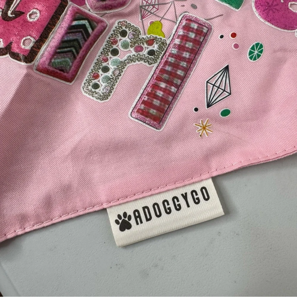 ADOGGYGO Pink Happy Birthday Dog Set Bandana Tutu Bow‎ Tie